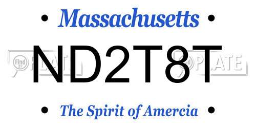 ND2T8T Massachusetts License Plate