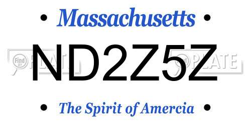 ND2Z5Z Massachusetts License Plate