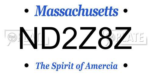 ND2Z8Z Massachusetts License Plate