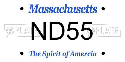 ND55 Massachusetts License Plate