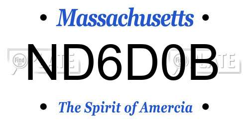 ND6D0B Massachusetts License Plate