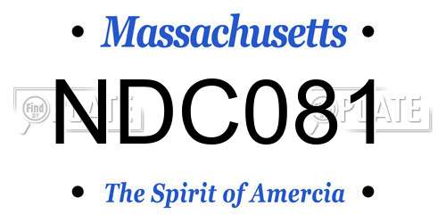 NDC081 Massachusetts License Plate