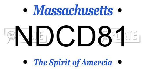 NDCD81 Massachusetts License Plate