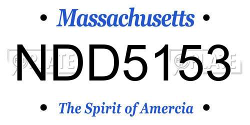 NDD5153 Massachusetts License Plate