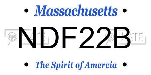 NDF22B Massachusetts License Plate