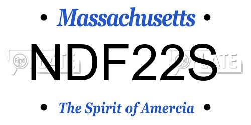 NDF22S Massachusetts License Plate