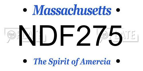 NDF275 Massachusetts License Plate