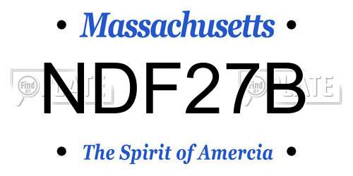 NDF27B Massachusetts License Plate
