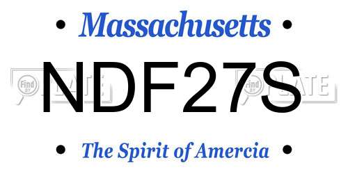 NDF27S Massachusetts License Plate