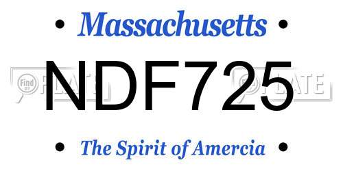 NDF725 Massachusetts License Plate
