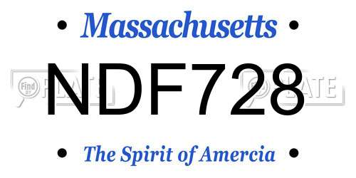 NDF728 Massachusetts License Plate