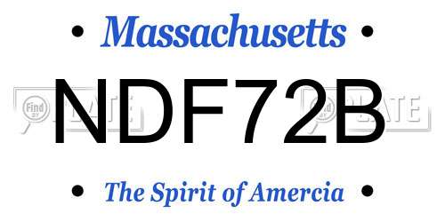 NDF72B Massachusetts License Plate