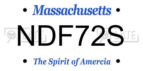 NDF72S Massachusetts License Plate