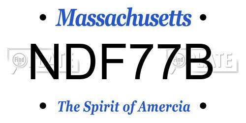 NDF77B Massachusetts License Plate