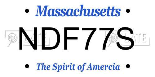 NDF77S Massachusetts License Plate