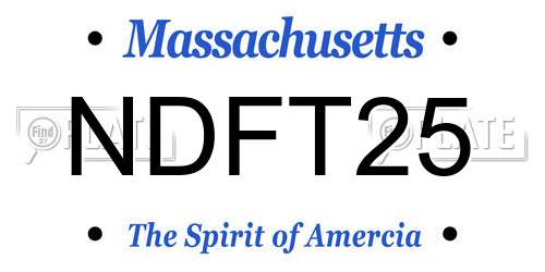 NDFT25 Massachusetts License Plate