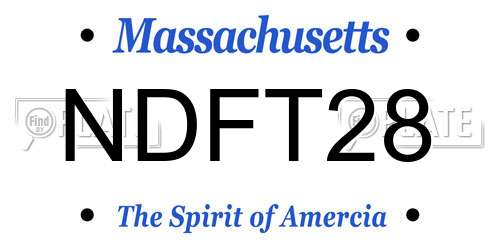NDFT28 Massachusetts License Plate