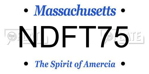 NDFT75 Massachusetts License Plate