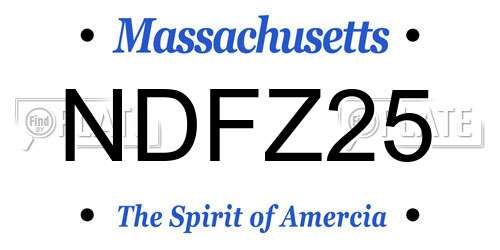 NDFZ25 Massachusetts License Plate