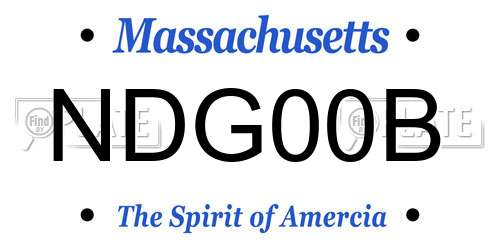 NDG00B Massachusetts License Plate