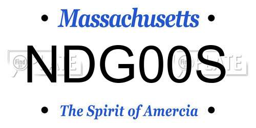 NDG00S Massachusetts License Plate