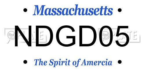 NDGD05 Massachusetts License Plate