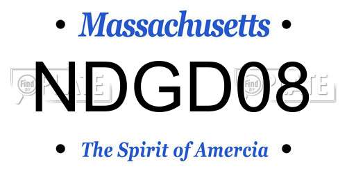 NDGD08 Massachusetts License Plate