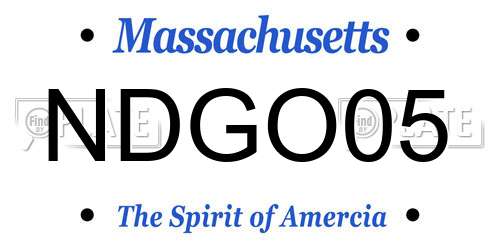 NDGO05 Massachusetts License Plate