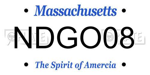 NDGO08 Massachusetts License Plate