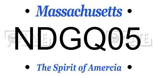 NDGQ05 Massachusetts License Plate