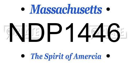 NDP1446 Massachusetts License Plate