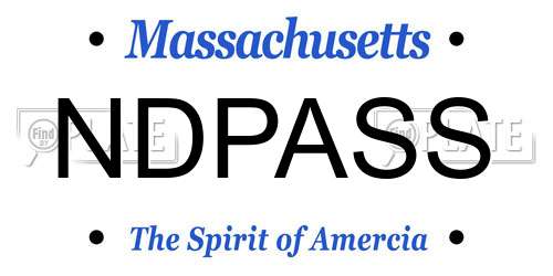 NDPASS Massachusetts License Plate