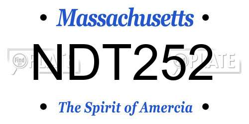 NDT252 Massachusetts License Plate