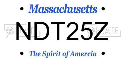 NDT25Z Massachusetts License Plate