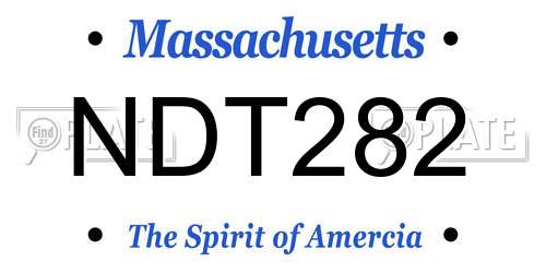 NDT282 Massachusetts License Plate