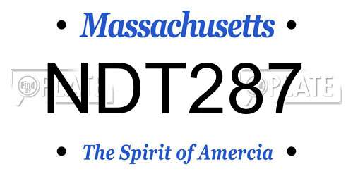 NDT287 Massachusetts License Plate