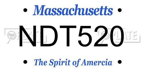 NDT520 Massachusetts License Plate