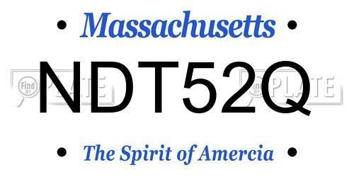 NDT52Q Massachusetts License Plate