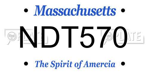 NDT570 Massachusetts License Plate