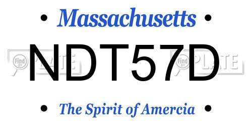 NDT57D Massachusetts License Plate