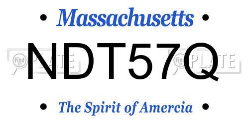 NDT57Q Massachusetts License Plate