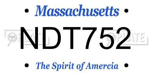 NDT752 Massachusetts License Plate