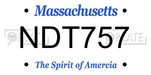 NDT757 Massachusetts License Plate