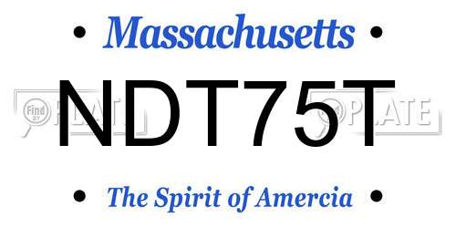 NDT75T Massachusetts License Plate