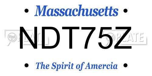 NDT75Z Massachusetts License Plate