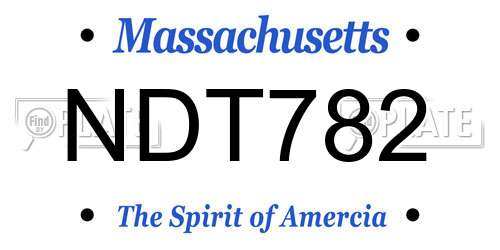 NDT782 Massachusetts License Plate