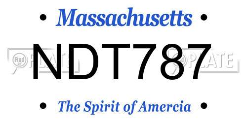 NDT787 Massachusetts License Plate