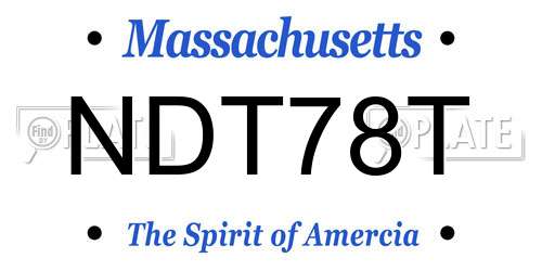 NDT78T Massachusetts License Plate
