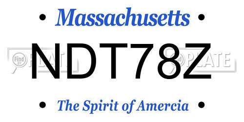 NDT78Z Massachusetts License Plate