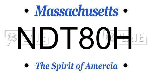 NDT80H Massachusetts License Plate